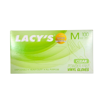 Glove - Vinyl Powder Free M Size White Lacy's (100's)